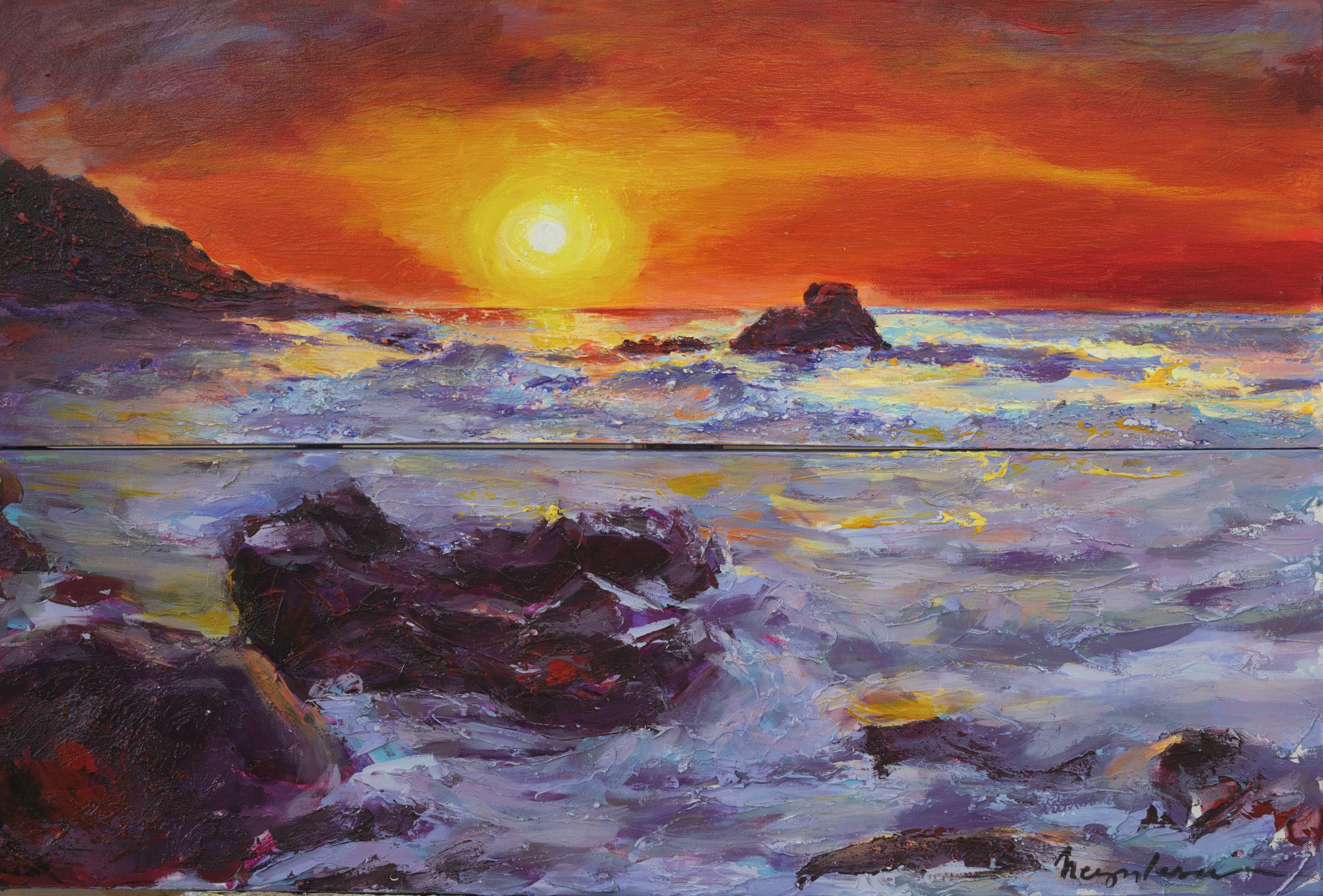 Painting by Irina Negulecu, Crush. Ocean Waves.