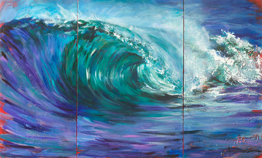 Painting by Irina Negulecu, The Wave. Powerful ocean waves